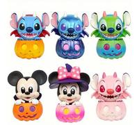 Shein Caja misteriosa autorizada por Disney de 6 piezas de Mickey y sus amigos, Stitch Halloween, figura de Mickey Mouse, decoración de escritorio, decoraci