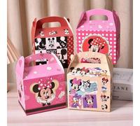 Shein Caja para transportar dulces con tema de Mickey y Minnie de Disney, adecuada para fiestas, vacaciones, regalos de cumpleaños, decoraciones de fiestas
