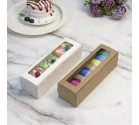 Shein Cajas de postre de galletas de 5 piezas, cajas de panadería de macarrones con ventanas transparentes, recuerdos para bodas y fiestas de cumpleaños, em