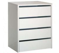 Shein Cajonera Armario Auxiliar, Cajonera Compacta Armario Auxiliar Blanca o Roble Cambrian 4 Cajones Ideal Ropero u Oficina 61x46x45 cm para Almacenamiento