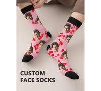 Shein Calcetines con cara 1 par Personaliza cualquier cara en los calcetines para hombres, calcetines con foto personalizada para chicos guapos y chicas her