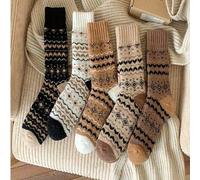 Shein Calcetines gruesos de otoño/invierno, calcetines de estilo vintage Mori de media pantorrilla engrosados de felpa unisex para estudiantes y parejas, nu