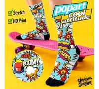 Shein Calcetines para hombre con estampado 360, arte pop, patrones divertidos y caprichosos, coloridos, estilo hip hop streetwear, calcetines HD duraderos,