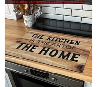 Shein (¡¡¡Caliente!!!) 1 pieza Almohadilla protectora plana para cocina, la cocina es el hogar del arte, y la cubierta antideslizante y resistente al calor