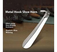 Shein Calzador de zapatos de mango largo para adultos mayores hombres y mujeres, calzador de metal con mango, calzador de mango largo, ayuda para ponerse lo