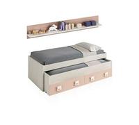Shein Cama doble juvenil con estante Kenia