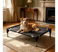 Shein Cama Elevada Refrescante para Perros, Cuna de Acero Inoxidable para Mascotas, Tela Oxford Transpirable, Removible Lavable Resistente a Arañazos y Mord