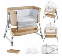 Shein Cama lateral, cuna para bebé 80*40*100-116cm, cuna 2 en 1, cuna para bebé, cuna para bebé, cuna para recién nacidos, cama mecedora para casa y para ll