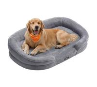 Shein Cama para Perros Grandes, 106 x 76 x 18 cm, Ortopédica, Espuma de Nido de Abeja, Forro Repelente al Agua, Bordes Elevados, Funda Extraíble y Lavable,