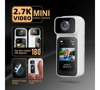 Shein Cámara corporal mini 2.7K, cámara de acción con pulgar WiFi, cámara corporal magnética con grabación de audio portátil, pantalla HD de 1.47", lente gi