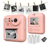 Shein Cámara instantánea para niños, nuevo set de cámara instantánea para niños, incluye tarjeta SD de 32GB y papel de impresión de cámara, adecuado para ni