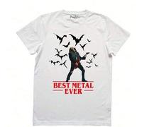 Shein Camia Maglietta Stranger Mejor Metal De La Historia, camiseta unisex gráfica, manga corta, cuello redondo, 100 % algodón, corte clásico, camiseta vint