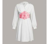 Shein Camisa corta con mangas largas y cuello en V para chica adolescente, atada a la cintura con diseño informal y perfecta para vacaciones