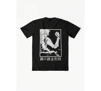 Shein Camisa de estilo anime Full Metal Alchemist con estampado de Edward y Alphonse Elric, de algodón unisex de manga corta, adecuada para uso diario, viaj