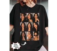 Shein Camisa de manga corta personalizable con collage de fotos, agrega tus fotos favoritas de amigos/parejas/mascotas/familia/selfie/mejor amigo, adecuada