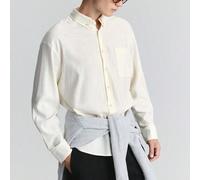 Shein Camisa de manga larga casual de lino con junta de bambú para hombres, holgada y versátil para el negocio, el transporte y las fiestas
