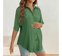 Shein Camisa de maternidad casual de unicolor con mangas de murciélago, para verano