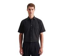 Shein Camisa de negocios de manga corta con cuello Kent para hombres (Negro)