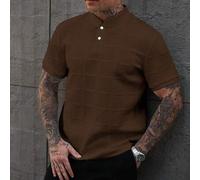Shein Camisa polo de manga corta casual y retro de moda para hombres, esencial para salidas diarias, gran regalo para familia y amigos, fútbol, Copa del Mun