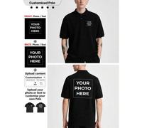 Shein Camisa polo personalizada para hombres, con una amplia selección de textos/fotos, personalización de impresión frontal y trasera, diseña tus propias c