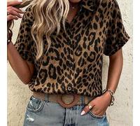 Shein Camisa retro francesa con estampado de lunares, los clásicos elementos de lunares aportan un toque de diversión, llena de un estilo retro perezoso fra