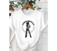 Shein Camisa Vintage de Lenny Kravitz "Always On The Run" de 180g de algodón puro, clásica blanca, tallas S-5XL UT178, prenda superior de uso diario con e