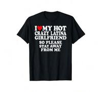 Shein Camiseta "Amo a mi novia latina, caliente y loca", divertida, con gráficos 3D, playera playera, de algodón puro de 220 g, para uso urbano, sudadera