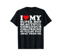 Shein Camiseta "Amo a mi novia súper caliente, hermosa y encantadora" Regalos de Navidad para adolescentes, hombres y familias YYQ 180g
