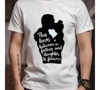 Shein Camiseta "Amor de Padre e Hija", Silueta "Eterno", Cuello Redondo para Hombre, 220 g/m², Verano, Puro Algodón, Manga Corta (1 Pieza)