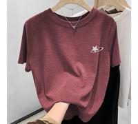 Shein Camiseta básica de manga corta con bordado simple de caballo, precio de fábrica
