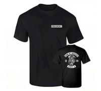 Shein Camiseta BCC Premium Sons of Anarchy, 100% algodón, 190 g, manga corta, fabricada en España, estampado de alta calidad, corte cómodo para otoño/invier