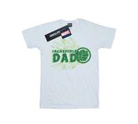 Shein Camiseta blanca de hombre con el Increíble Hulk y texto "Papá increíble"