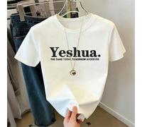 Shein Camiseta casual de cuello redondo con estampado para mujer, con el lema: "Hoy como es, mañana como será, para siempre sin cambios". Camiseta con patró