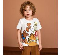 Shein Camiseta casual de manga corta con estampado de caricaturas para niños, verano