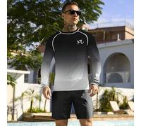 Shein Camiseta casual de manga larga con efecto degradado para hombres, ideal para la playa y el surf