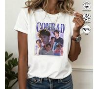 Shein Camiseta casual de mujer con estampado de collage de retratos de Conrad Fisher, diseño original exclusivo para ropa de verano de mujer. Adecuado para