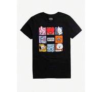 Shein Camiseta casual de Pascua para niñas y niños 2026, camiseta gráfica estética del grupo Kpop BT21 BT-S para niños, tops de calle, camiseta de manga cor
