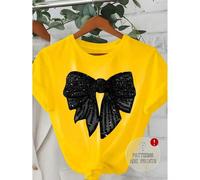 Shein Camiseta casual de talla grande con estampado de mariposa, verano