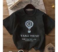 Shein Camiseta casual de talla grande para mujer "Take That The Circus Live 2026" Tour, cuello redondo manga corta, adecuada para primavera, verano, otoño n