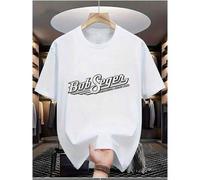 Shein Camiseta casual para hombre, 100% algodón, camiseta con logotipo de la banda Bob Seger & The Silvery Bullet, música rock, de algodón puro de manga cor