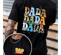 Shein Camiseta casual retro de Disney para hombre, 100% algodón, Toy Story "Dad Life"