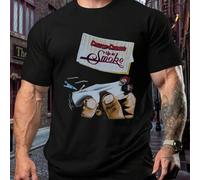 Shein Camiseta Cheech & Chong "Up in Smoke", talla grande, cuello redondo, para hombre, 220 g/m², algodón puro de verano, manga corta (1 unidad)