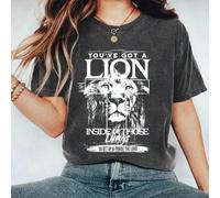 Shein Camiseta Comfort Colors cristiana - Tienes un león dentro de esos pulmones Camiseta blanca - Camiseta y sudadera cristiana para mujer