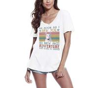 Shein Camiseta con cuello de pico para mujer Bull Terrier Sabía que una aventura iba a suceder - Bull Terrier Sabía que una aventura iba a suceder - Camiset
