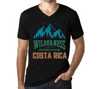 Shein Camiseta con cuello en V para hombre Wild Nature Adventure Calls Costa Rica - Wilderness, Adventure Is Calling Costa Rica - Camiseta gráfica eco-respo