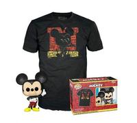 Shein Camiseta con cuello redondo para hombre con estampado de dibujos animados de Mickey Mouse y figura de acción pop