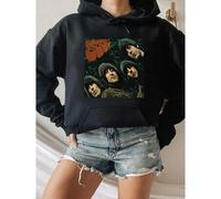 Shein Camiseta con diseño de portada de álbum de los Beatles, sudadera con capucha de manga corta y cuello redondo con estampado para mujeres y hombres
