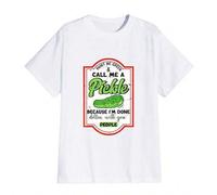 Shein Camiseta con el divertido eslogan <<Píntame de verde y llámame pepino porque ya no quiero más con vosotros». Camiseta informal y deportiva para hombre