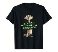 Shein Camiseta con el lema "YA LLEGUÉ, VAMOS" y dibujo de una mangosta de dibujos animados. 100 % algodón, 190 g.