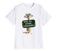 Shein Camiseta con el lema "YA LLEGUÉ, VAMOS" y dibujo de una mangosta de dibujos animados. 100 % algodón, 190 g.